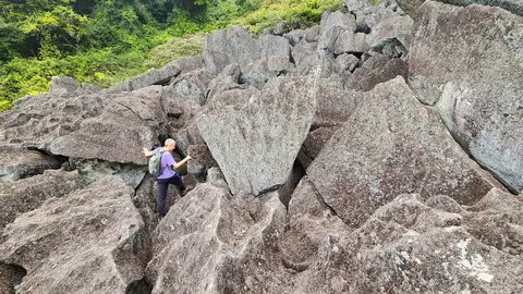 Walking on rocks
